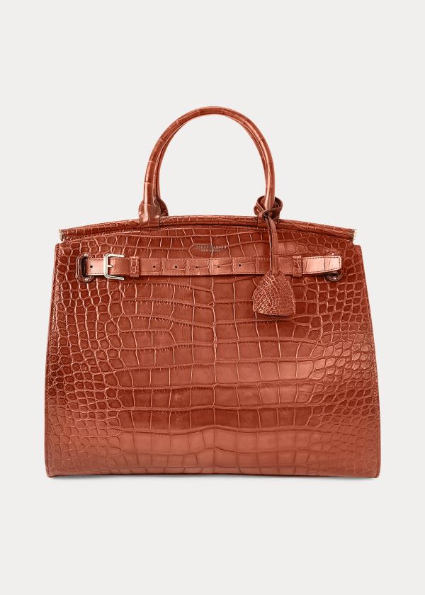 Women's Ralph Lauren Alligator Large RL50 Handbags | 864013ZPS